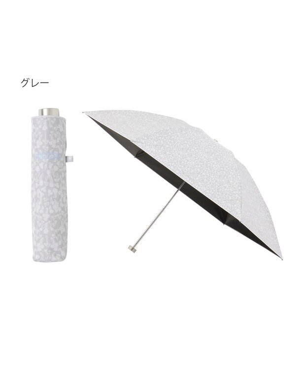 MOONBAT 【 遮光率100％/遮熱/UV/軽量】MACKINTOSH PHILOSOPHY(マッキントッシュフィロソフィー)晴雨兼用日傘 小花柄 バーブレラ 折りたたみ傘 フワクール生地使用 グレー