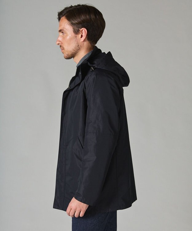 GOTAIRIKU 【ビジネスで着用可】メランジシャンブレー フーデッドブルゾン グレー系