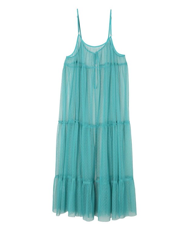 Green Parks ・ＥＬＥＮＣＡＲＥ　ＤＵＥ　２ｗａｙチュールキャミワンピ Turquoise Blue