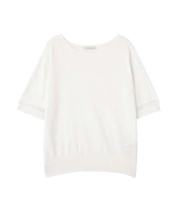 Green Parks 袖シアーニットプルオーバー Off White