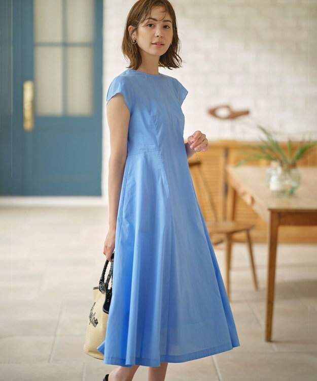 組曲 コットンローン フレアワンピース ブルー系