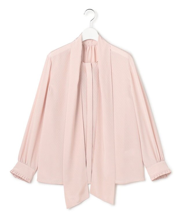 23区 S 【洗える】ドットドビーデシン ブラウス ピンク系