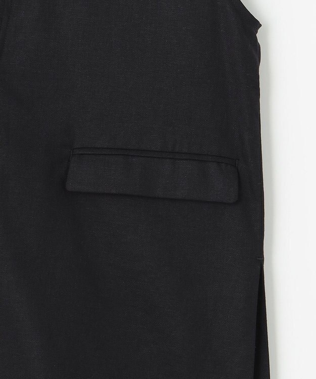 UNFILO 【洗える】リネンミックスツイル ベスト ブラック