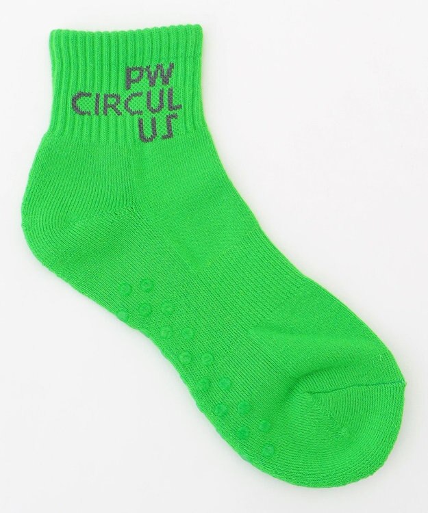 PW CIRCULUS 【虫よけ加工】【WOMEN】ブランドロゴ ショートソックス  ゴルフ ライトグリーン系
