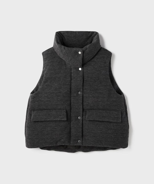 GRACE CONTINENTAL スタンドニットダウンベスト グレー