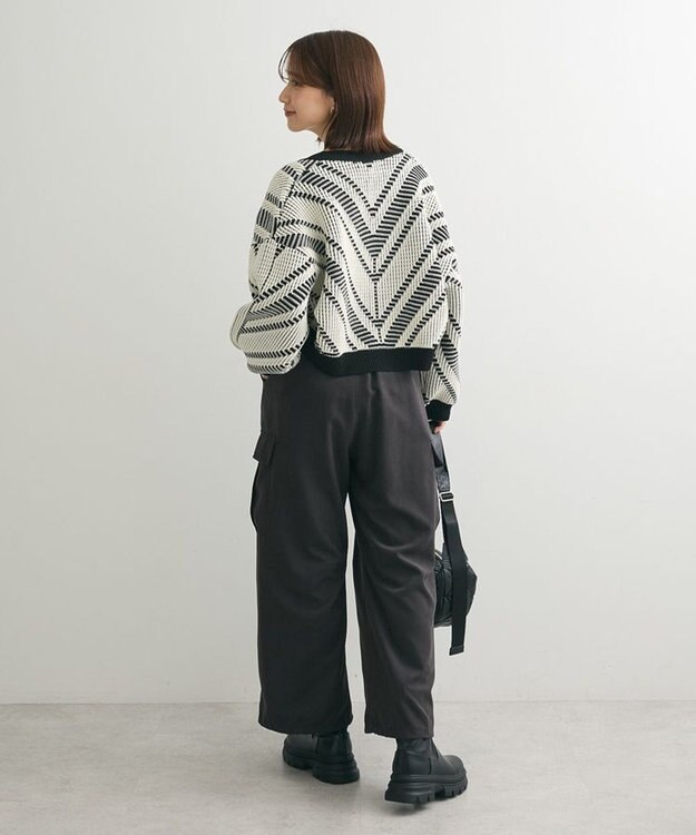 Green Parks ・ＥＬＥＮＣＡＲＥ　ＤＵＥ　ジャカードカーディガン Off White