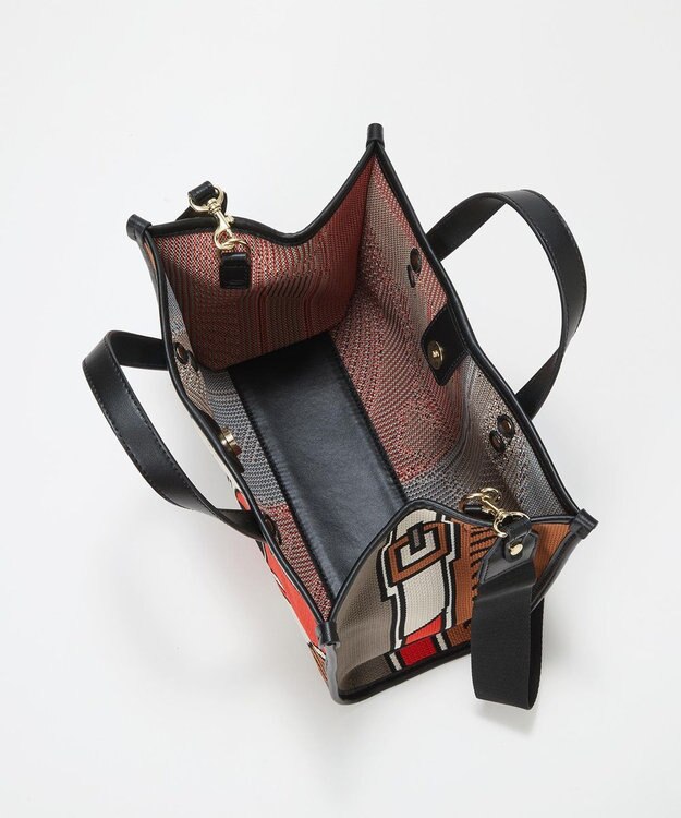 TOPKAPI 【TREASURE TOPKAPI】ニットジャガード  2way ミニ トートバッグ オレンジ