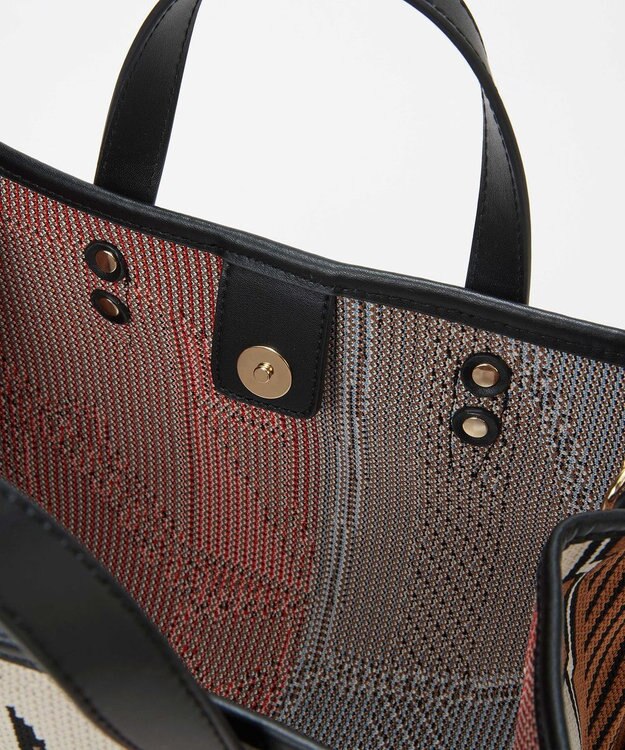 TOPKAPI 【TREASURE TOPKAPI】ニットジャガード  2way ミニ トートバッグ オレンジ