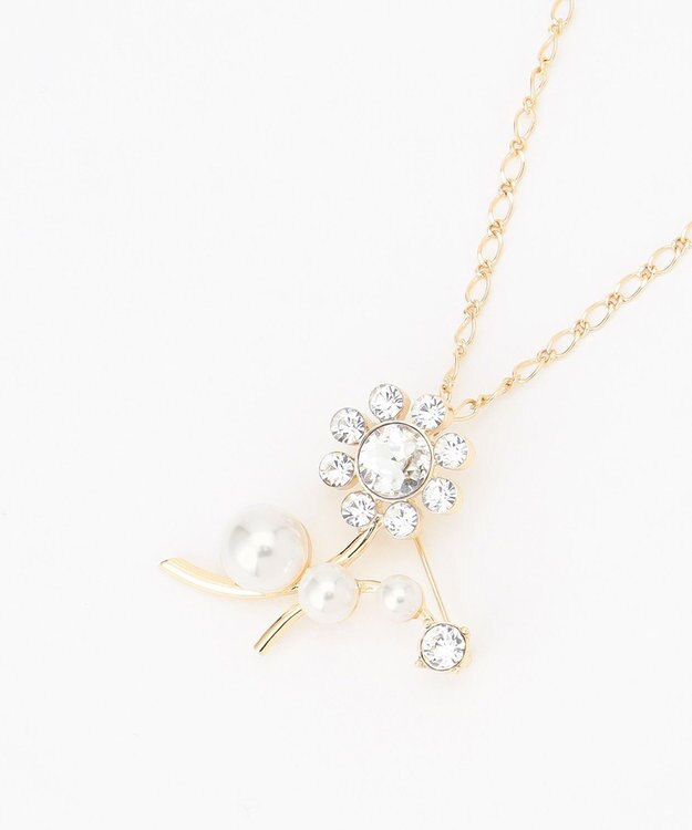 TOCCA DAISY FLOWER BROOCH NECKLACE 2WAY ブローチネックレス ゴールド系