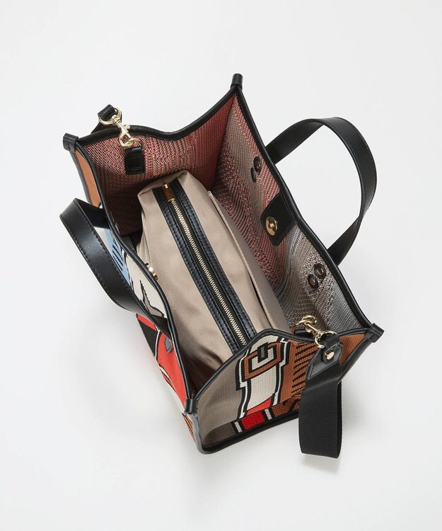 TOPKAPI 【TREASURE TOPKAPI】ニットジャガード  2way ミニ トートバッグ オレンジ