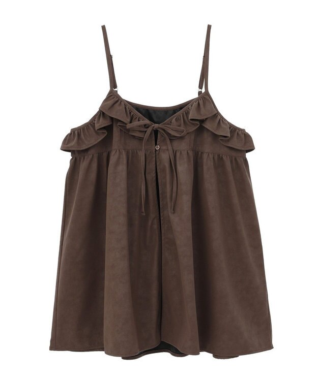 earth music&ecology フェイクレザーキャミチュニック Brown