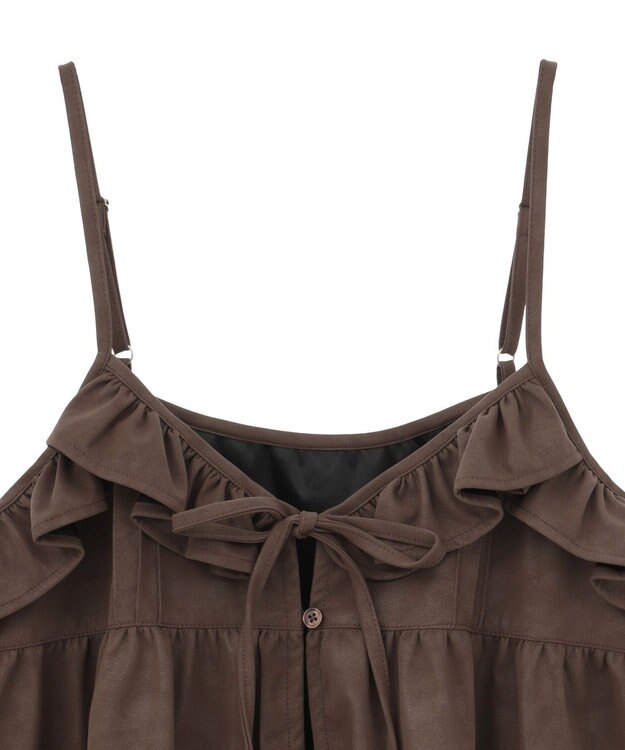 earth music&ecology フェイクレザーキャミチュニック Brown