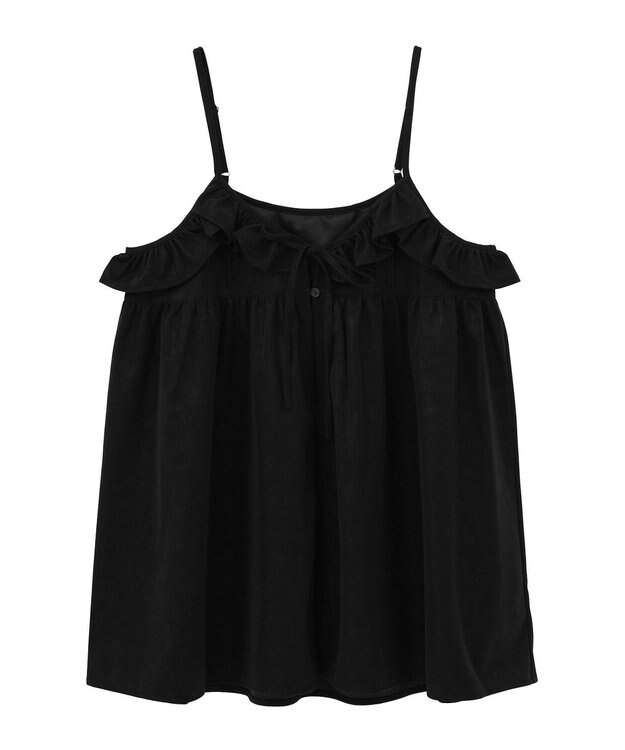 earth music&ecology フェイクレザーキャミチュニック Black