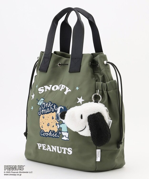 Y'SACCS SNOOPYデザイン 2way巾着トート(クッキー） カーキ