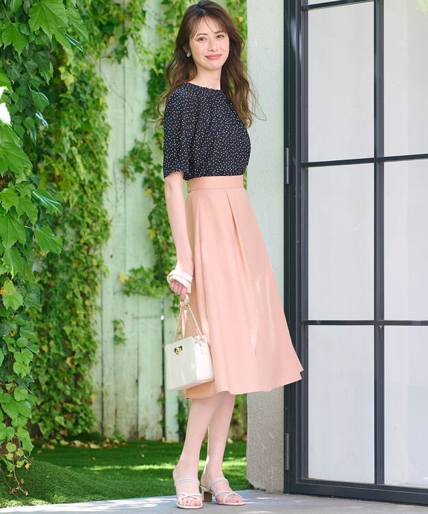 ANY SIS 【美人百花6月号掲載】スムージーポリエステル スカート シェルピンク