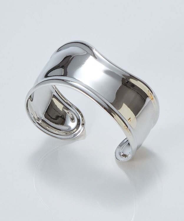 Phoebe <オンワード限定セット>ワンストロークハートコードネックレス×アークカフワイドバングル シルバー