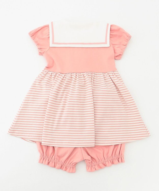 組曲 KIDS 【80-90cm】セーラーボーダー ワンピース ピンク系1