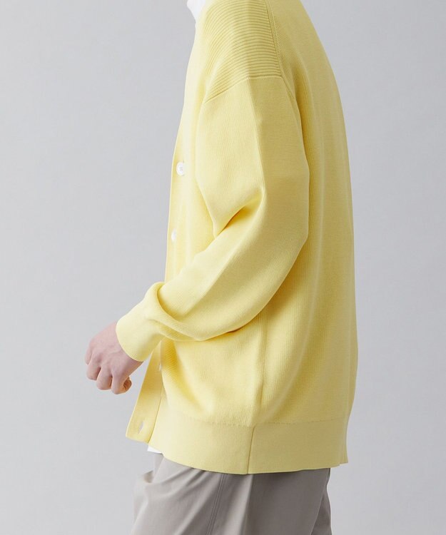 UNFILO MENS イージーケア ニットカーディガン [23年春夏商品] イエロー