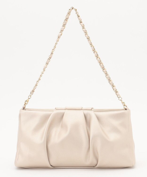 ANY SIS 【2WAY】ギャザーチェーンクラッチショルダー バッグ シャンパン