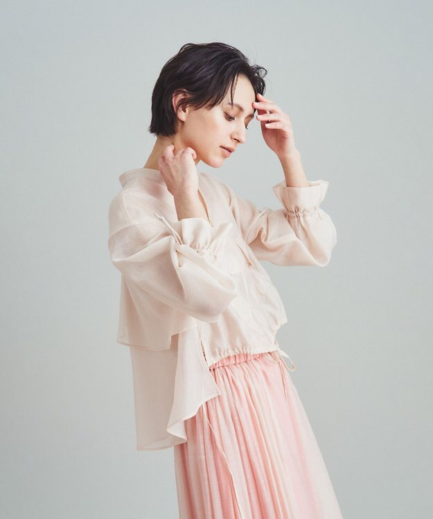 GRACE CONTINENTAL バックコンシャスブルゾン ベージュ