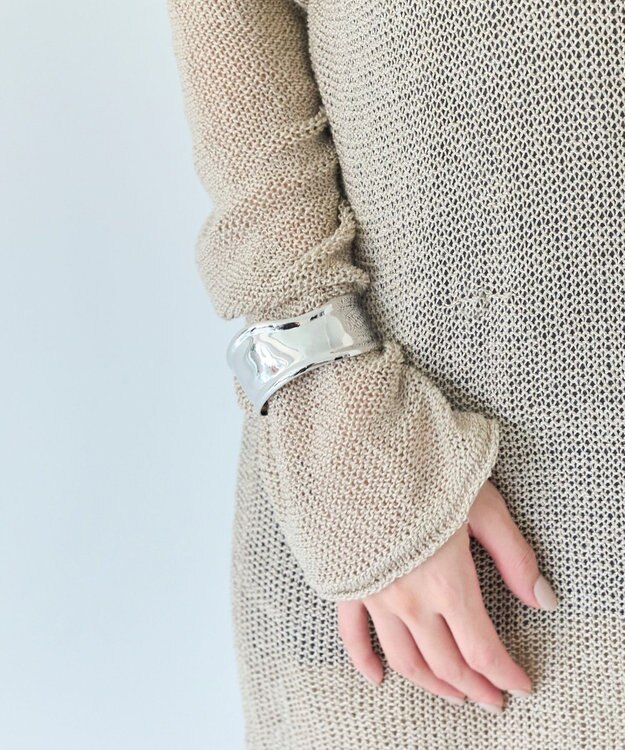 Phoebe <オンワード限定セット>ワンストロークハートコードネックレス×アークカフワイドバングル シルバー