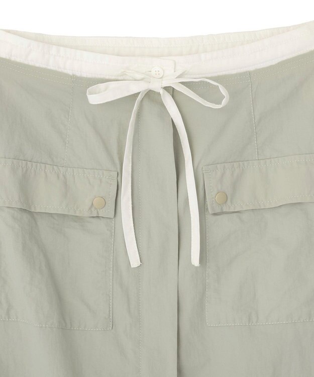 CRAFT STANDARD BOUTIQUE ナイロンダブルウエストIラインスカート Light Beige