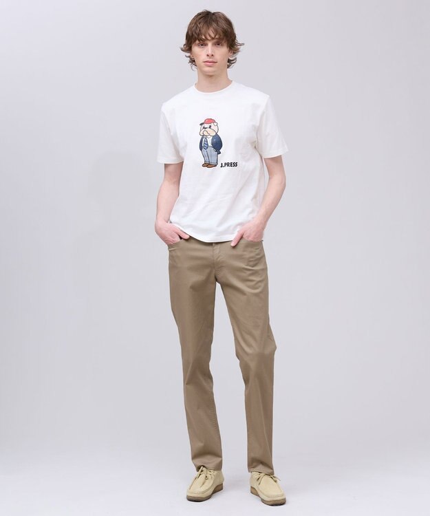 J.PRESS MEN 【ストレッチ】コンパクトピケストレッチ５ポケット パンツ ベージュ系