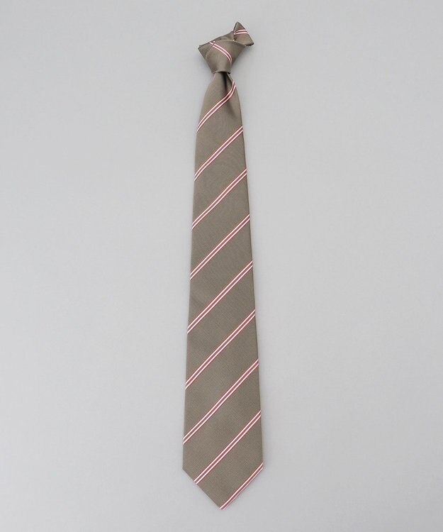 GOTAIRIKU  GOTAIRIKU別注【日本製】シルク ネクタイ_レジメンタル柄 ダークブラウン系1