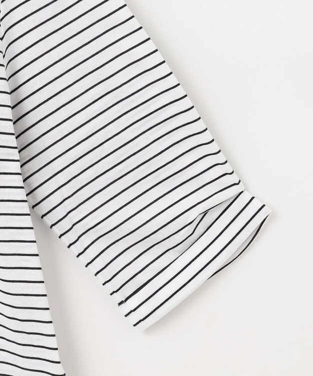 J.PRESS LADIES 【接触冷感・UVケア】 スムースジャージー タックスリーブ ボーダー カットソー ネイビー系1