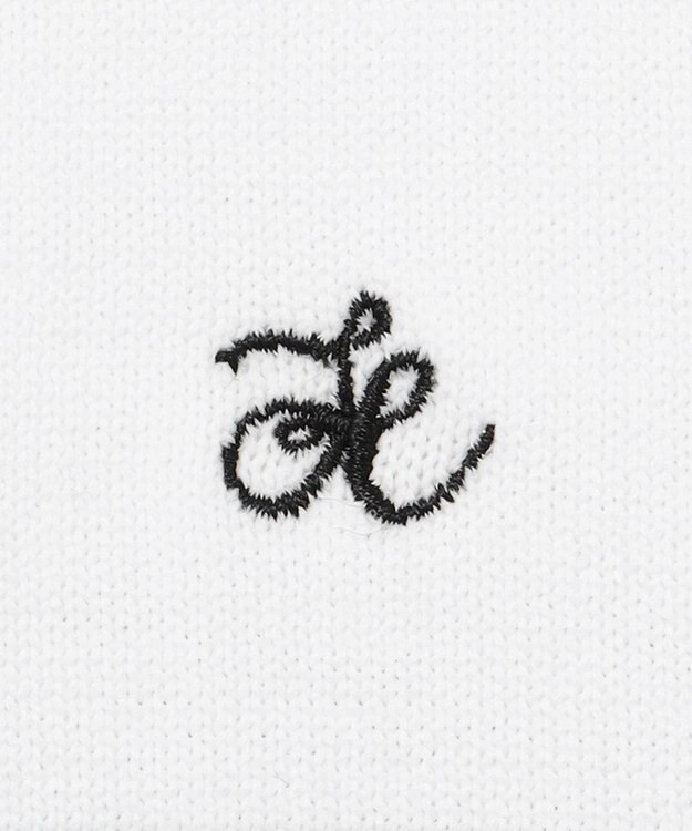 Feroux ロゴ刺繍ニット カーディガン ホワイト系ボーダー