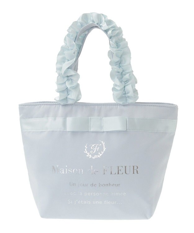 Maison de FLEUR ブランドロゴフリルハンドルトートSバッグ Light Blue