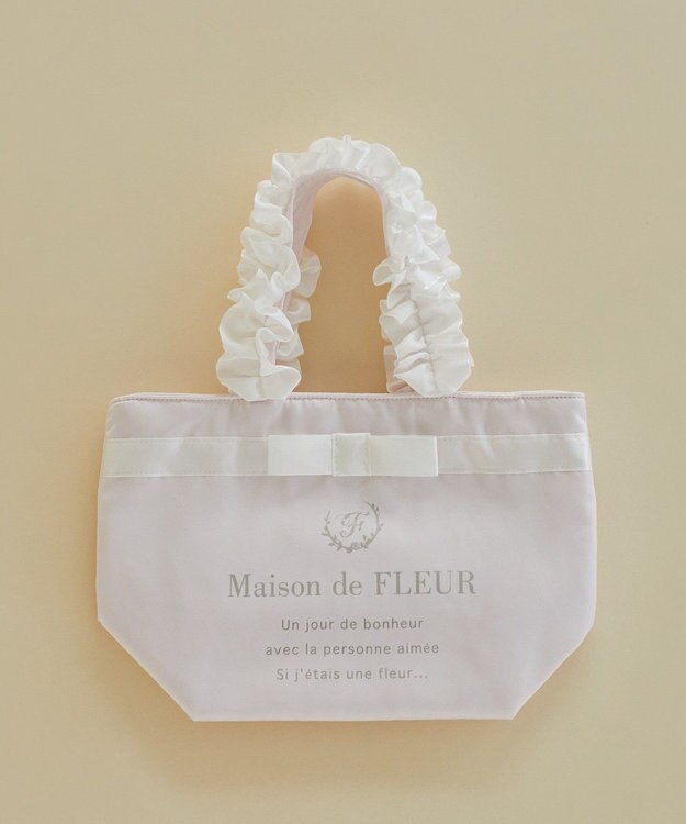 Maison de FLEUR ブランドロゴフリルハンドルトートSバッグ Light Pink