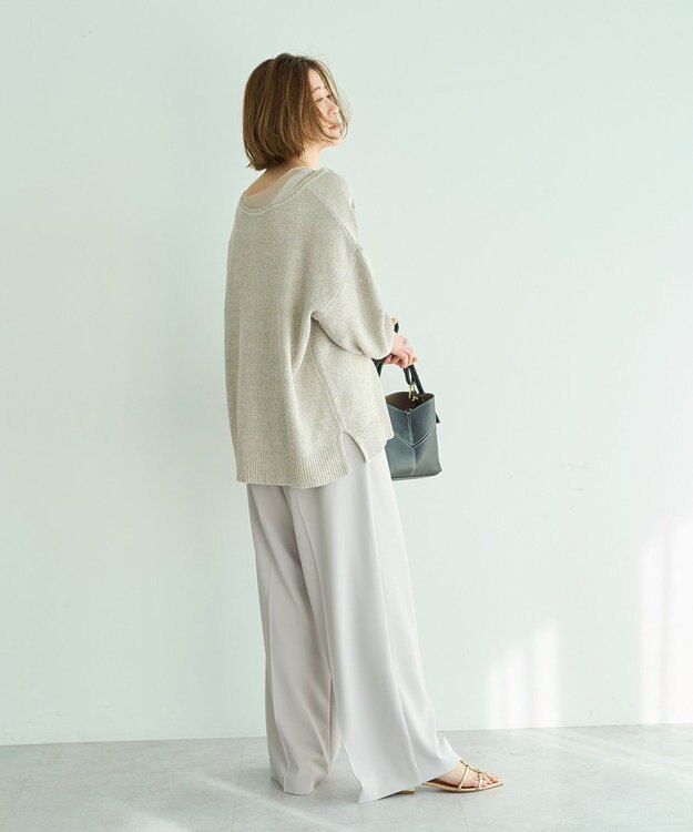 YECCA VECCA 2wayヘンリーネックルーズニット Beige