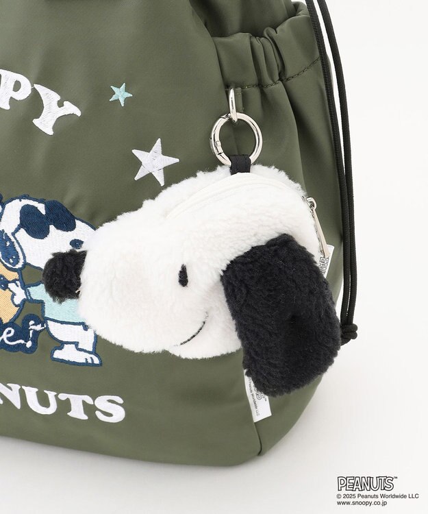 Y'SACCS SNOOPYデザイン 2way巾着トート(クッキー） カーキ