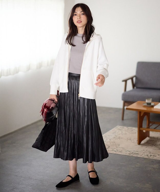 ANY 【ウエストゴム】チンツギャザースカート ブラック