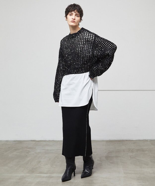 BEIGE， 【洗える】BROIS / ロング丈カットソー White