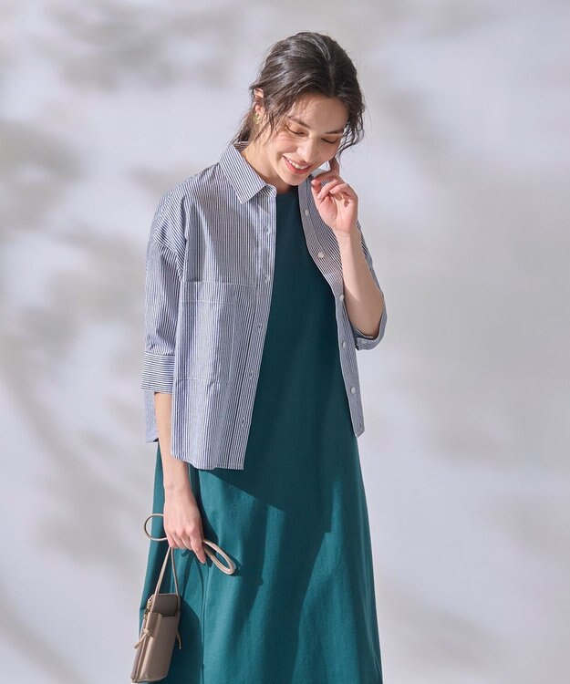 ANY 【洗濯機可】Ａラインフレア ワンピース グリーン