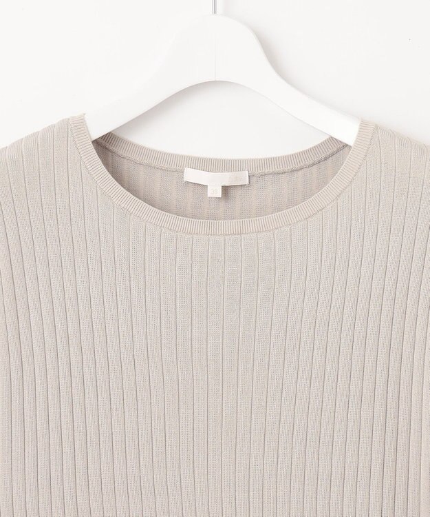 自由区 S 【アンサンブル対応・洗える】ハイツイストコットンアセテートフレンチスリーブ ニット ベージュ