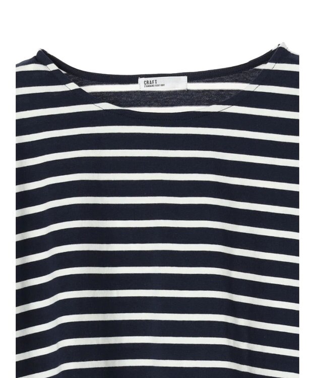 CRAFT STANDARD BOUTIQUE ボーダーサイドスリットプルオーバー Border Black