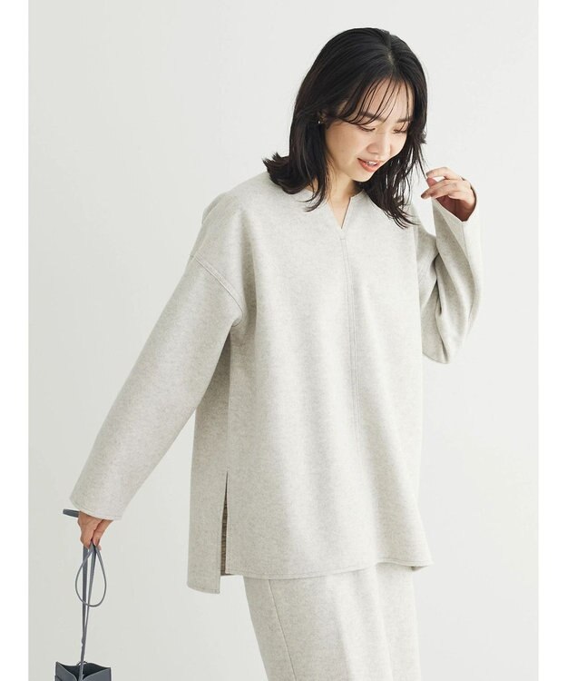 Green Parks 圧縮ポンチキーネックチュニック Ivory