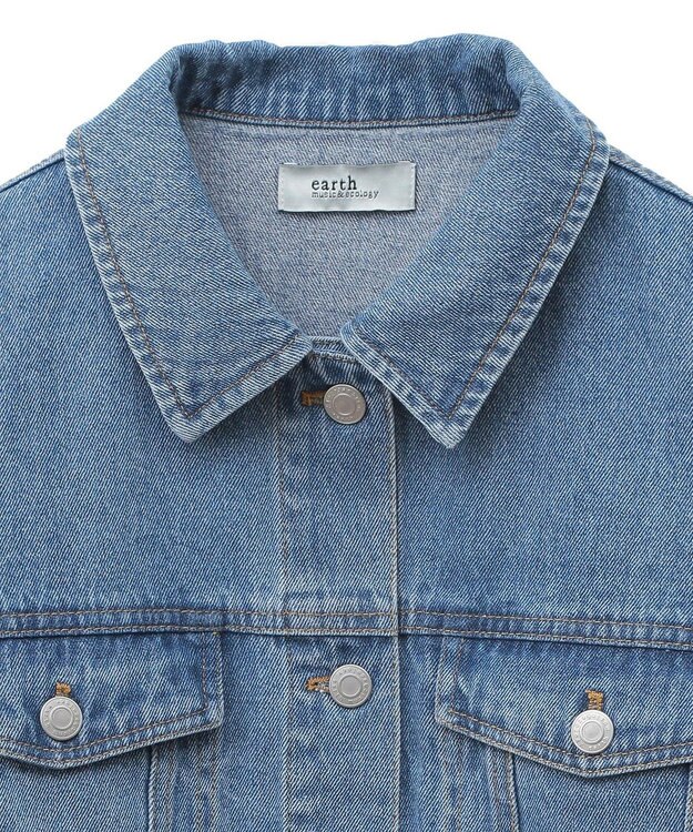 earth music&ecology フリンジロゴショート丈Ｇジャン Indigo