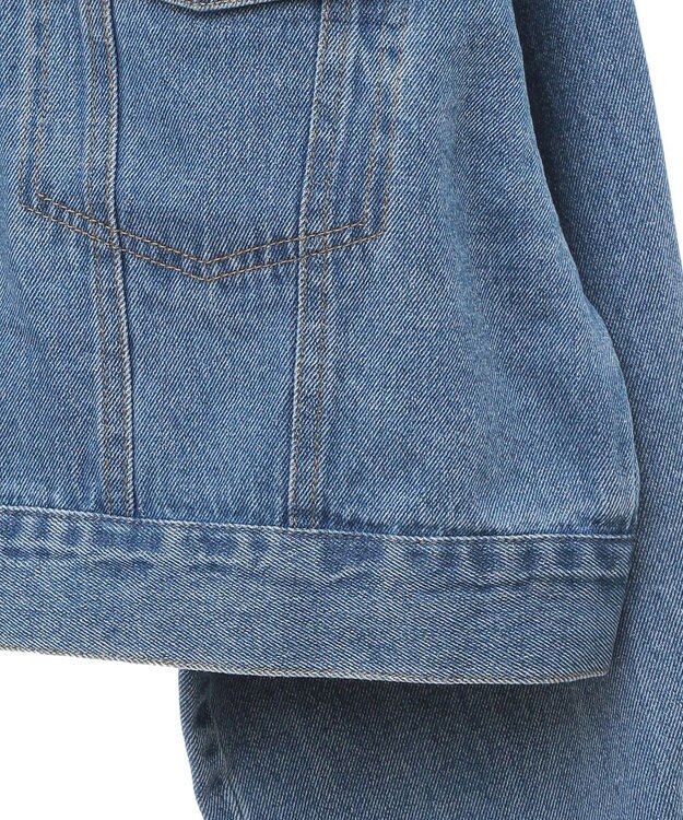 earth music&ecology フリンジロゴショート丈Ｇジャン Indigo