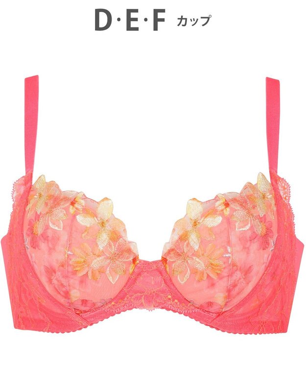 WACOAL 【重力に負けないバストケアBra】 ブラジャー バストを重力から守る まる胸キープ 脇高設計 サイドから背中のラインすっきり レディース BRB414 /ワコール ストロベリー