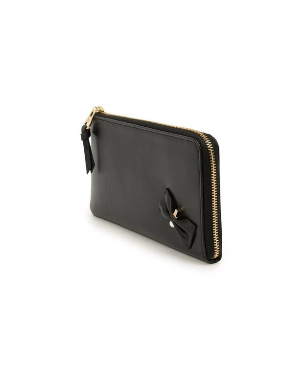 LANVIN en Bleu ペアル 薄マチLファスナー長財布 ブラック