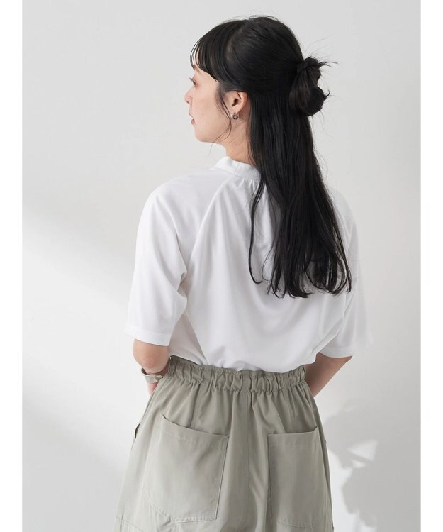 earth music&ecology スポーティー刺繍ロゴＴ Off White