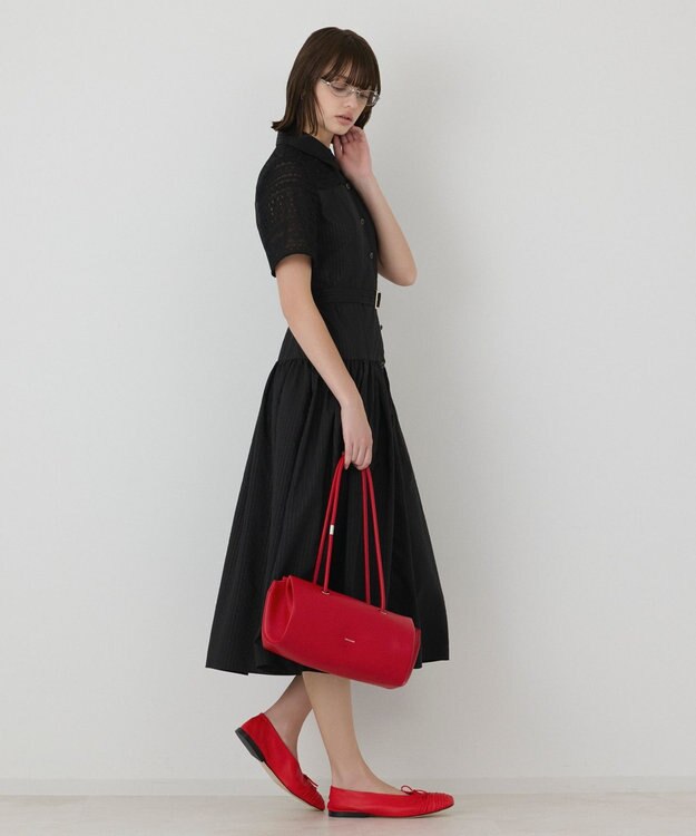 GRACE CONTINENTAL レースドッキングフレアワンピース ブラック