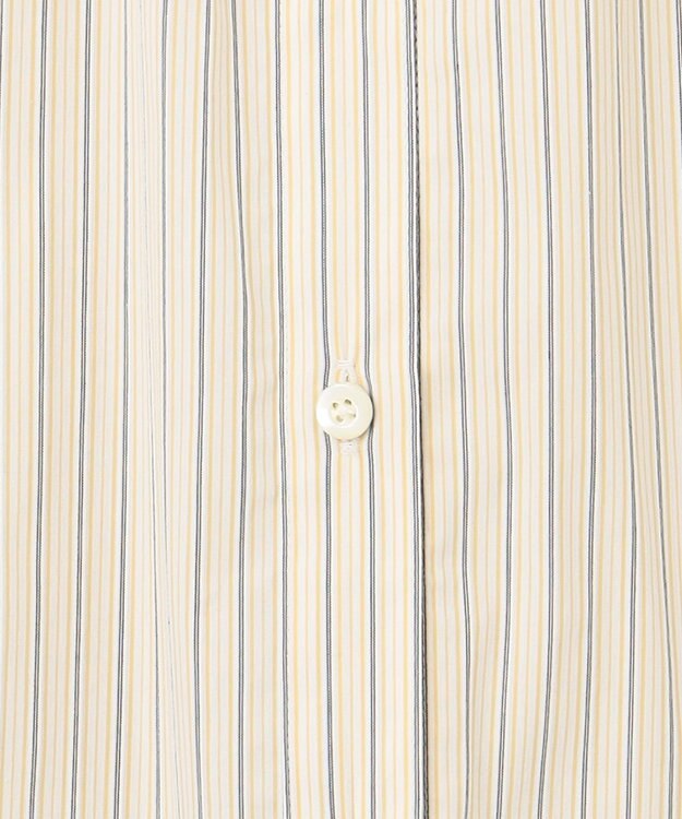 J.PRESS LADIES L 【洗える】BEZ ドビーストライプ シャツカラー ブラウス イエロー×グレーストライプ系