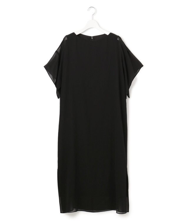 23区 L 【APPLAUDIR】シフォンジョーゼット コンビドレス ブラック系