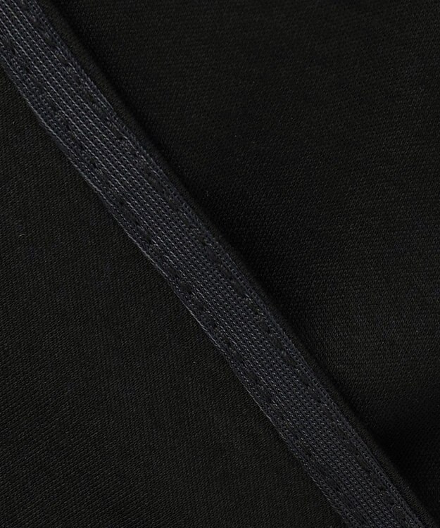 ICB 【洗える】 コンビネーションジャージー ピンタックカットソー ブラック系