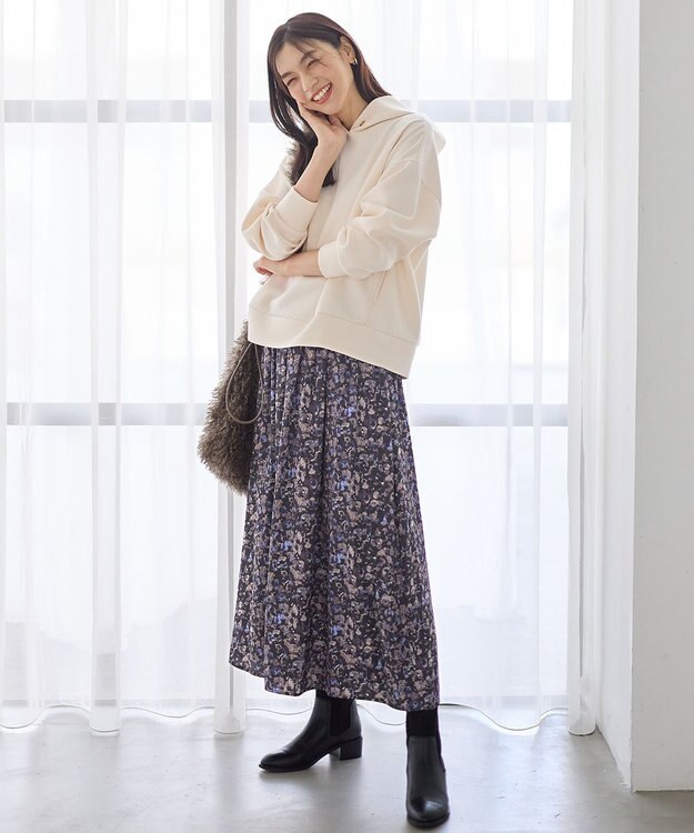 ANY 【ウエストゴム】モザイクプリントスカート スレートベース